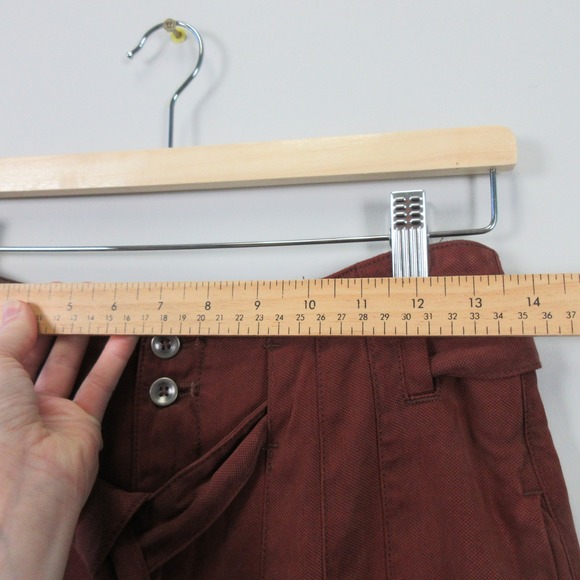 Free People Dwell On Dreams Trouser Wide Leg Belted Linen Pants Brown Boho Sz 6 - Picture 6 of 15